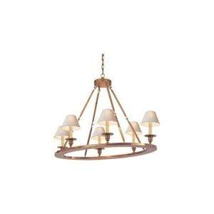  Chart House Oval Flat Line Chandelier in Antique Burnished 