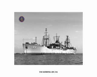 USS Sandoval APA 194    Naval Ship Photo Print, USN Navy  