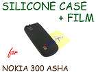   Soft Back Cover Case +Screen Protector for Nokia Asha 300 JQSF280