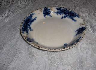 Antique Flow Blue China Round Bowl Burgess Maybelle England Semi 
