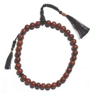  Natural Burgundy Colored Palm Seed Prayer Beads   33 Beads 