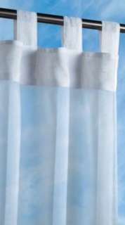 Outdoor Voile Curtain Panel   White 96 Tab Top 391469  