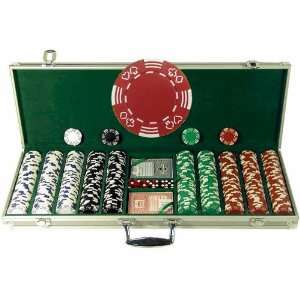  Aluminum Poker Chip Set   500 Chips, Dealer Button, Cards 