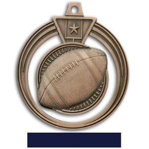 Hasty Awards 2.5 Eclipse Custom Football Medals BRONZE MEDAL/NAVY 