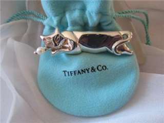 Vtg.Tiffany & Co.1984 Cat Pearl Sterling Silver Brooch  