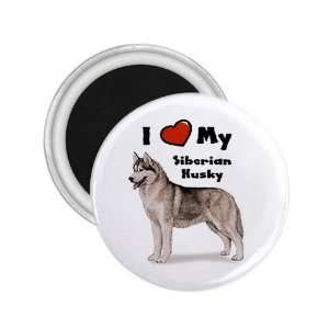  I Love My Siberian Husky Refrigerator Magnet: Home 