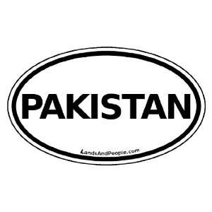  Pakistan Car Bumper Sticker Decal Oval Black and White 