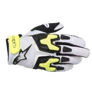  Alpinestars SMX 3 Air Motorcycle Gloves White/Black/Yellow 