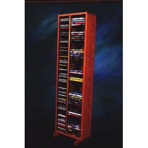  Solid Oak DVD Storage Rack 64 Capacity: Home & Kitchen