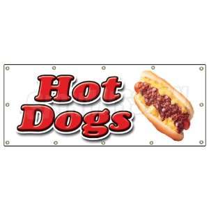  48x120 HOT DOG BANNER SIGN hot dogs cart signs franks 