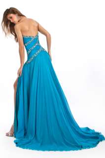 Custom Jeweled Cross Pleated Pageant Evening Gown 5595  