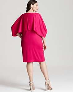 DKNYC Plus Size Cold Shoulder Double Layer Dress
