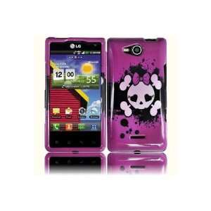  Graphic Case for LG VS840 Lucid 4G   Pink Skull (Package 