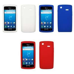 3 Pack of Premium Silicone Gel Skin Cover Cases (Blue, Red 