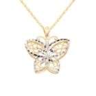 10K Two Tone Butterfly Pendant on Gold Filled Chain