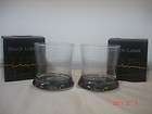 Johnnie Walker Whisky Black Label Glasses Pair New in Box tall 3.5 