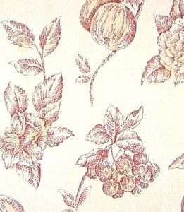 Sketched Red Fruits & Floral ToilePer D/R Wallpaper  