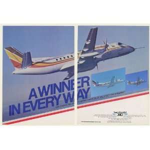 1983 Saab Fairchild 340 Aircraft Number 3 2 Page Print Ad (Memorabilia 