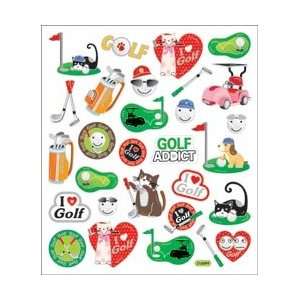  Tattoo King Multi Colored Stickers Golf Addiction; 6 Items 