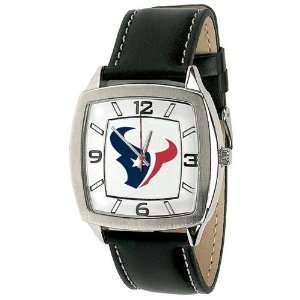 Houston Texans Mens Retro Style Watch Leather Band: Sports 