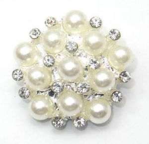 Sparkling Clear Crystal Rhinestone Pearl Buttons #A77  