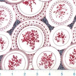  45 Wide Afternoon Tea Saucers Red Fabric By The Yard 