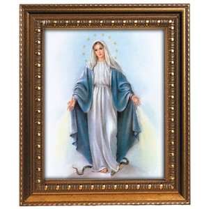 Our Lady of Grace in Wood Frame with Golden Trim, 13.5 x 15.5   MADE 