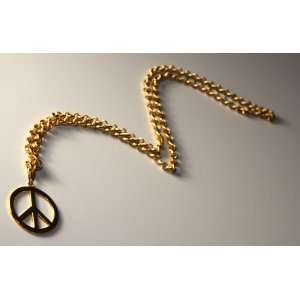   : Gold Filled Chain Necklace with Peace Sign Pendant: Everything Else