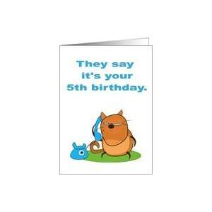  Happy 5th birthday Cat Card: Toys & Games