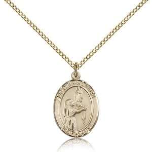  Gold Filled St. Saint Bernadette Medal Pendant 3/4 x 1/2 