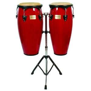  Tycoon Percussion 10 Inch & 11 Inch Congas Red Finish With 