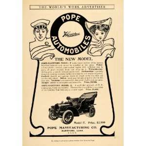  1905 Ad Pope Antique Automobiles Model F Tonneau Price 