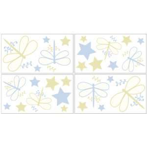  Blue Dragonfly Dreams Wall Decals   Set of 4 Sheets Baby