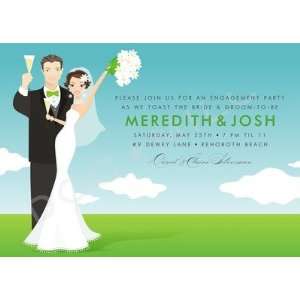  Blue Sky Bride & Groom, Custom Personalized Save The Date 