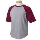 Augusta Sportswear 50 50 Short Sleeve Raglan T Shirt   WHITE RED   XL