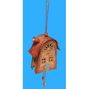   Ornament Russian Art Birch Bark Decorative * Bell   House * #03