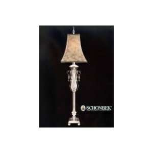  Schonbek Pirouette Buffet Table Lamp w/ Square Bell Shade 