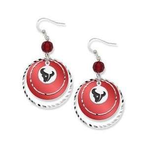   Licensed Houston Texans Game Day Earrings W/ Red Bead: Everything Else