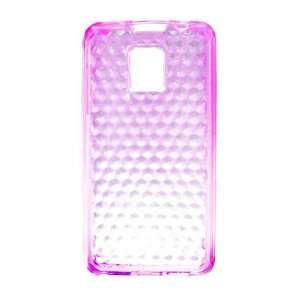 TPU Pink Hexagonal Pattern Silicone Skin Gel Cover Case For LG Optimus 