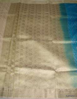 Color Indian Art Silk Sari Curtain Drape Dress Fabric with Rich Zari 