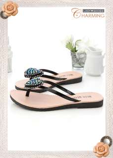Womens Sweet Heart Flip Flop Thongs Sandals 2 Colors  