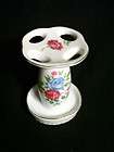 ceramic toothbrush holder roses rose floral RARE vanity accessory made 