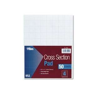  Section Pads, 4 Squares, Quadrille Rule, Letter, White, 50 