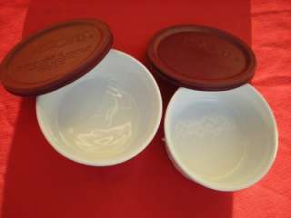 Corning Ware French White 500 ML BOWLS & 2 Snap on lids  