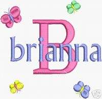 EMBROIDERY DESIGNS BERNINA BROTHER BUTTERFLY FONT FRAME  