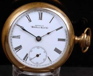   Waltham 18 Size 15 Jewel Open Face Gold Filled Pocket Watch  