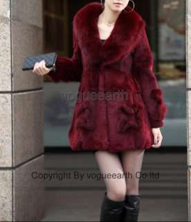 965 new real fox rabbit fur 4 color coat/outwear/jacket  