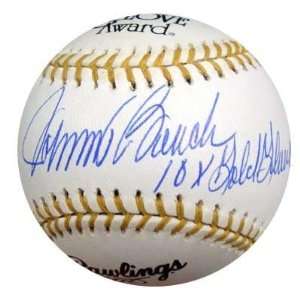  Johnny Bench Autographed Gold Glove Baseball 10X Gold 