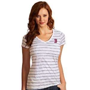  Boston Red Sox Womens Pure Striped Tee by Antigua: Sports 