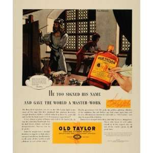  1936 Ad Old Taylor Bourbon Whiskey Albrecht Durer Art 